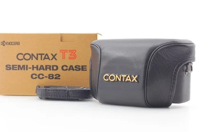 [COMO NUEVO con Caja] Estuche de Cuero Semiduro CONTAX T3 T3D CC-82 Negro de JAPÓN Foto 1 de 4