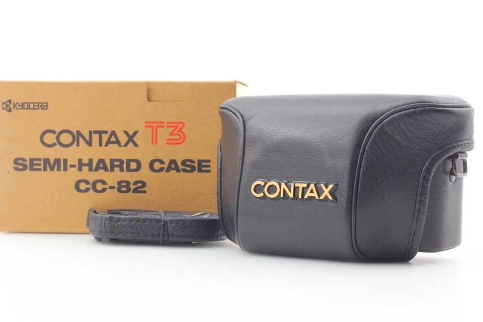 [ MINT w/ Box ] CONTAX T3 T3D CC-82 Semi-Hard Leather Case Black From JAPAN - Image 1 of 4