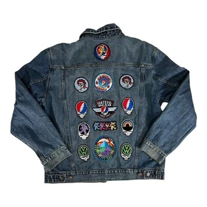 Giacca denim Gap 1969 con toppa GRATEFUL DEAD lotto di 13 cucite sul retro XL - Foto 1 di 9