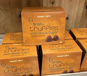 2 Packs Trader Joe’s Cocoa  Truffles with Maple Sugar 8.8 oz LIMITED 🍁🍁 - Picture 1 of 3