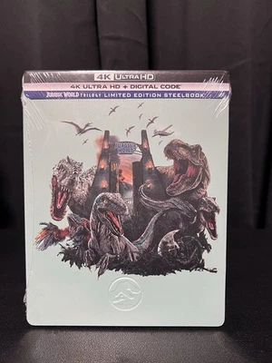 Jurassic World Trilogy (4K UHD +Blu-ray) Limited Edition SteelBook - New - Image 1 of 2