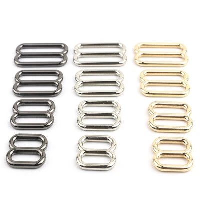3 Bar Slider Tri Glide Metal Buckles Belt Adjuster for Strap Webbing DIY Crafts - Image 1 of 4