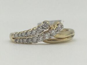 14K Yellow Gold 2/3 CTW Round Diamond Fashion Ring sz 7.25 (EL1065599)