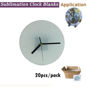 CALCA 20pcs 7" Round Glass Photo Picture Frame Sublimation Blanks Clock Glossy - Picture 1 of 8