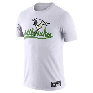 Milwaukee Bucks Nike X Flip Pagowski Illustration Cartoon T-Shirt Men's NBA New - Picture 1 of 3