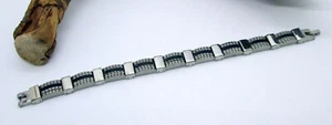Herren Armband Edelstahl & Silikon - 1 cm x 19,05 cm - d0 - Bild 1 von 7