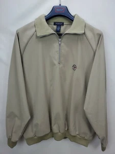 Vintage Gant Golf Mens Jacket Large Tan Brown 1/4 Zip Pullover Windbreaker USA - Picture 1 of 7