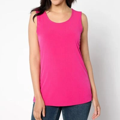 Susan Graver Size 5X Fuchsia Regular Liquid Knit Tank - Image 1 of 4
