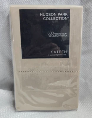 Hudson Park Collection 2 Fundas de Almohada Estándar Color Piemez Nuevas Foto 1 de 4