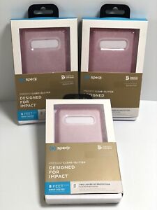 Lot of 3 Speck Presidio Clear + Glitter (Pink) for Samsung Galaxy S10    RJ378