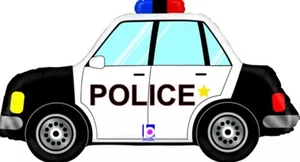 34" Large Police Car Balloon Foil Mylar, Policeman Party, Police Party, Law - Picture 1 of 1