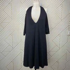 Haute Hippie Cold Shoulder Jersey Mini Dress Black Keyhole Open Back Size M - Picture 1 of 11