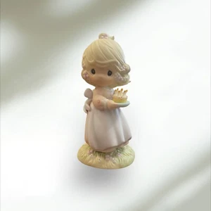 Vintage 1990 Precious Moments "May Your Birthday Be A Blessing" Girl Cake 524301 - Photo 1 sur 3