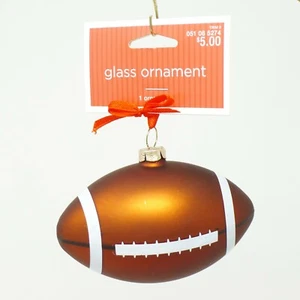 Vidrio de fútbol americano adorno de Navidad decoración navideña para target 4" de largo - Imagen 1 de 2