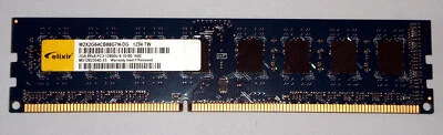 2 GB DDR3 RAM 240-pin 1Rx8 PC3-12800U non-ECC 'Elixir M2X2G64CB88G7N-DG' - Image 1 of 2