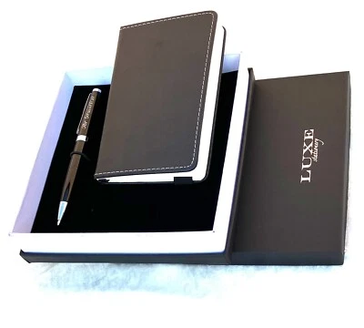 Metall Kugelschreiber / IHRE GRAVUR  / mit Pocket Lederstyle Notizbuch /  in Box - Bild 1 von 4