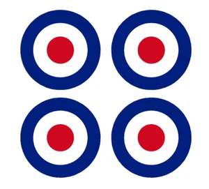 4er Set Fernbedienung (RC8) rot blau weiß RAF Roundels 4" RC Flugzeug Aufkleber - Bild 1 von 1