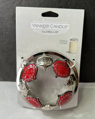 Yankee Candle Adorno Escandinavo Illuma Tapa Tarro Vela Topper Plata Vacaciones Foto 1 de 4