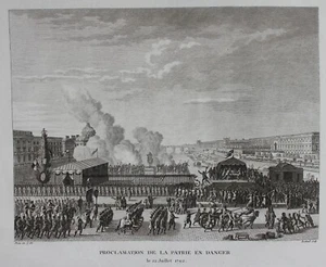 Eau forte PROCLAMATION DE LA PATRIE EN DANGER Prieur Berthault - Photo 1/3