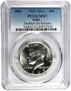 1965 SMS PCGS SP67 Doubled Die Reverse Kennedy Half - Picture 1 of 2