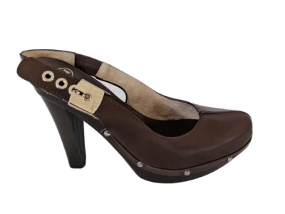 Zapatos de salón Scholl Italia con plataforma de cuero marrón con tachuelas - 36, nuevos $190,00 Foto 1 de 4