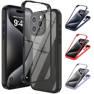 Coque Intégrale Transparente pour iPhone 15 Pro Max,Plus avec Protecteur d'écran Intégré - Photo 1 sur 38