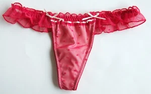 Superpeach Ladies size 10 luxury lacy thong knickers panties briefs Red - Picture 1 of 3