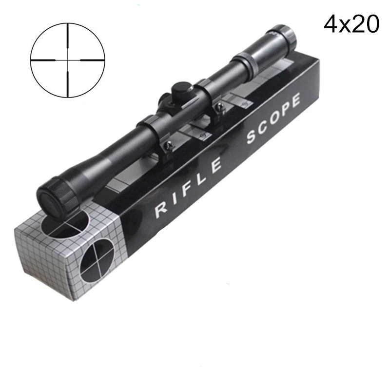 4x20 Scope w/Ring Mount Hunting Telescopic Scope for .22 Caliber Rifle - Image 1 of 4