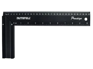 Cuadrado de prueba de aluminio anodizado Faithfull Prestige FAICS12CNC 300 mm (12 pulgadas). Negro - Imagen 1 de 1