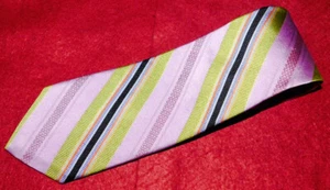 ROBERT TALBOTT BEST OF CLASS LIGHT PURPLE/GREEN/BLUE STRIPED TIE - DESIGNER TIES - Picture 1 of 3