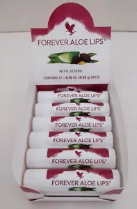 Box/12 ALOE LIPS Jojoba Beeswax Soothing Lip Stick Balm Gloss Forever EXP 11/28 - Picture 1 of 3