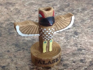 ALASKA Souvenir Eagle Totem Pole Toothpick Holder - Picture 1 of 4