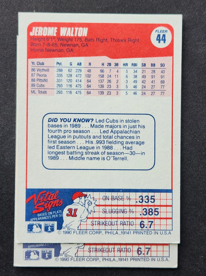 1990 Fleer U.S.A. & U.S.A Copyright Print Variation Pair * You PICK CHOOSE * - Image 1 of 1