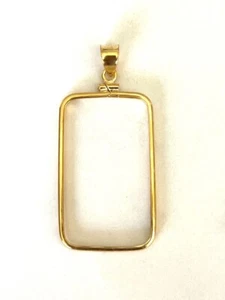 14k gold plated screw top Bezel frame For 1 oz ounce Credit Suisse Gold Bar - Picture 1 of 3