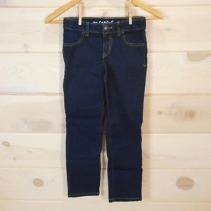 Cat & Jack Girls size 7 Straight Super Stretch Dark Wash Blue Jeans Denim - Picture 1 of 7