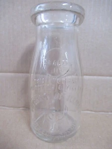Rare University of Illinois Half Pint Milk Bottle Dairy Clear Urbana - Picture 1 of 12