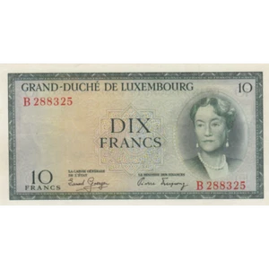 LUXEMBOURG P.48a 1954 10 Francs EF - Picture 1 of 3