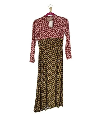 Vestido largo convergente de terciopelo rojo remolino nuevo de Rachel Comey para mujer talla 4 Foto 1 de 4