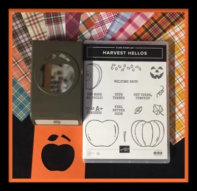 Stampin' Up! Selos, perfurações (novos) e xadrez HARVEST HELLOS DSP #431 - Imagem 1 de 4