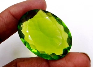 30X40 MM Lab Created Peridot Oval Cut Loose Gemstone 84.50 Cts 1 Pcs P-988 - Picture 1 of 7