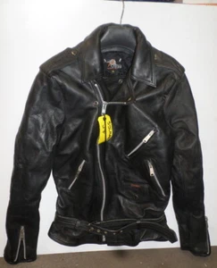 VINTAGE SYLMAN Distressed Leather Motorcycle Jacket Size Medium - Bild 1 von 3