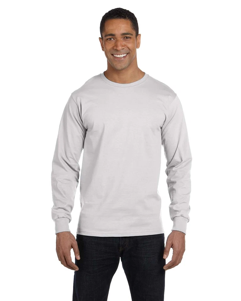 NEW Hanes 6.1 oz 100% Cotton Long-Sleeve Beefy-T S-3XL T-Shirt M-5186 - Image 1 of 1