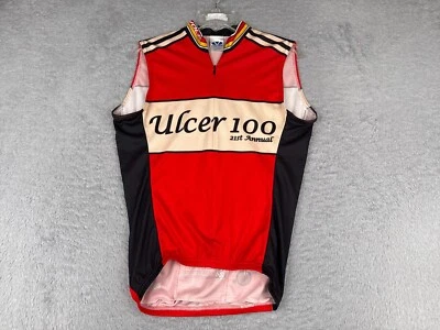 Jersey de ciclismo Voler adulto pequeño rojo negro 1/2 cremallera poli sin mangas úlcera Foto 1 de 4