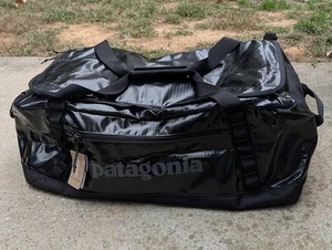 NEW Patagonia Black Hole 55L Duffel Bag Glossy Black with Backpack Straps 2022 - Picture 1 of 13