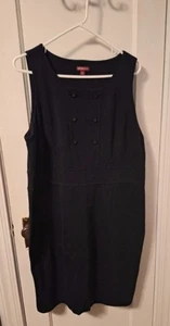 Merona XXL Solid Black Stretch Sleeveless Womens Sheath Dress Plus Button  - Picture 1 of 6