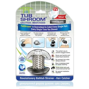 TubShroom Ultra Edition Bath Tub Drain Protector Hair Catcher/Strainer/Steel NEW - Picture 1 of 3
