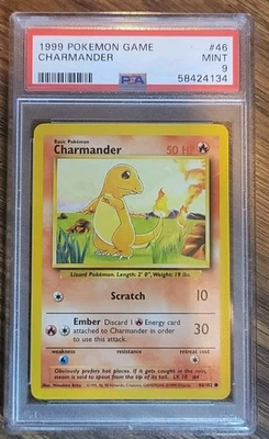 1999 Pokemon "PERFECT CENTERING " #46 Charmander PSA 9 Mint  NEW FRESH SLAB - Image 1 of 4