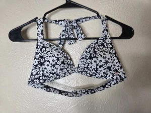 Maillot de bain haut de bain fleuri rose Victoria's Secret bikini noir et blanc - Photo 1/6