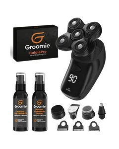 GROOMIE No Hair, Don't Care Bundle - 5D BaldiePro Electric Head Shavers for B... - Picture 1 of 7