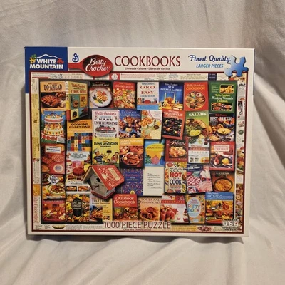White Mountain 1000 Piece Jigsaw Puzzle Betty Crocker Cookbooks Theme - Image 1 of 2